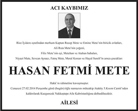 Vefat İlanı servisi 444 33 13